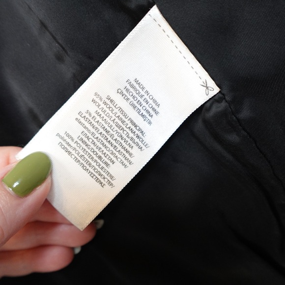 Polo Ralph Lauren Jacket Womens 10 Wool Black Double Breasted Long Peak Collar - Picture 9 of 12